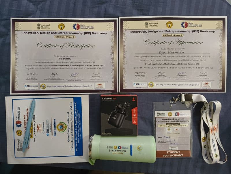 IDE Bootcamp 2025 certificate of appreciation